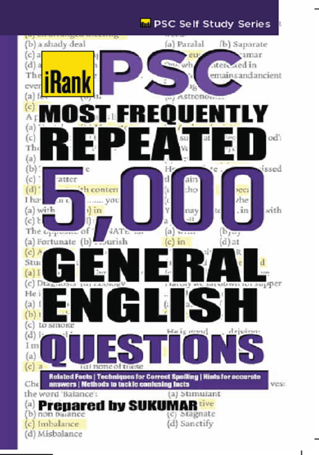 PSC MOST FREQUENTLY REPEATED 5000 GENERAL ENGLISH QUESTIONS